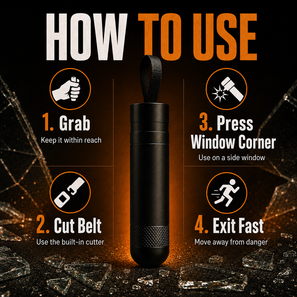 ⚡Big Discount | Safety Hammer 🔨 Emergency Car Escape Tool thumbnail 4