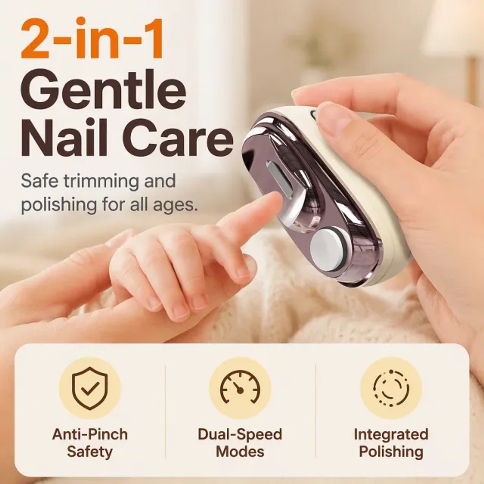 ⏳Time-Limited Special⏰2-in-1 Smart Electric Nail Trimmer & Polisher for All Ages 👨‍👩‍👧‍👦 – Blade-Free, Blood-Free & thumbnail 5