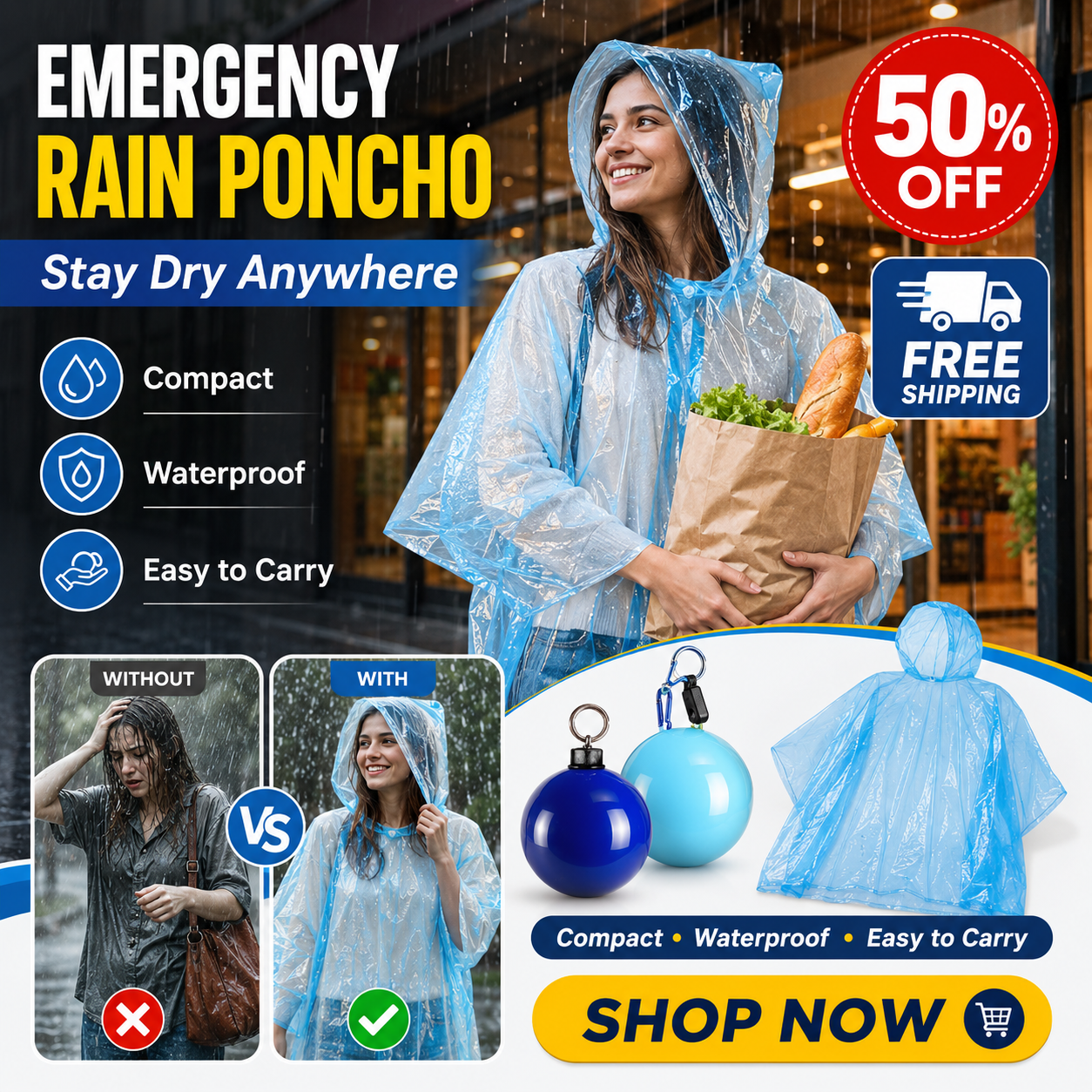 🥳2026 HOT SALE🥳💞56K+ SOLD!💛✨ BUY 2 GET 1 FREE 🌧️ Pocket-Size Disposable Raincoat for Unexpected Showers ☔ - Image 1