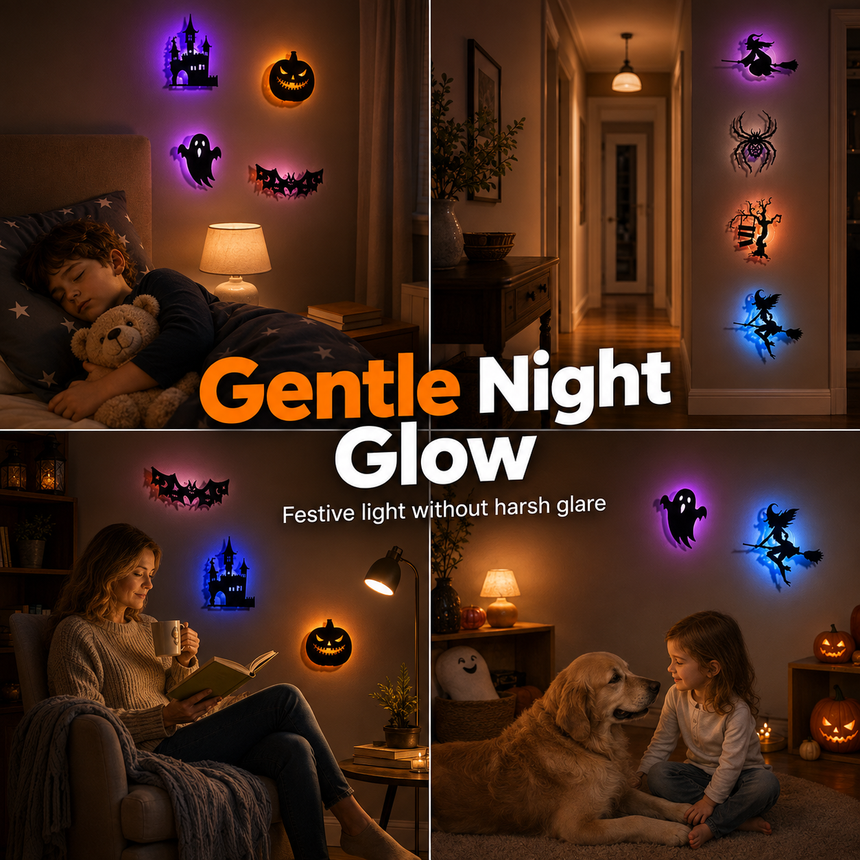 🥳2026 HOT SALE🥳💞50K+ SOLD!🎃👻 50% OFF! Halloween Glow in Dark Wall Stickers – LED glow, peel & stick, 3D silhouette thumbnail 8