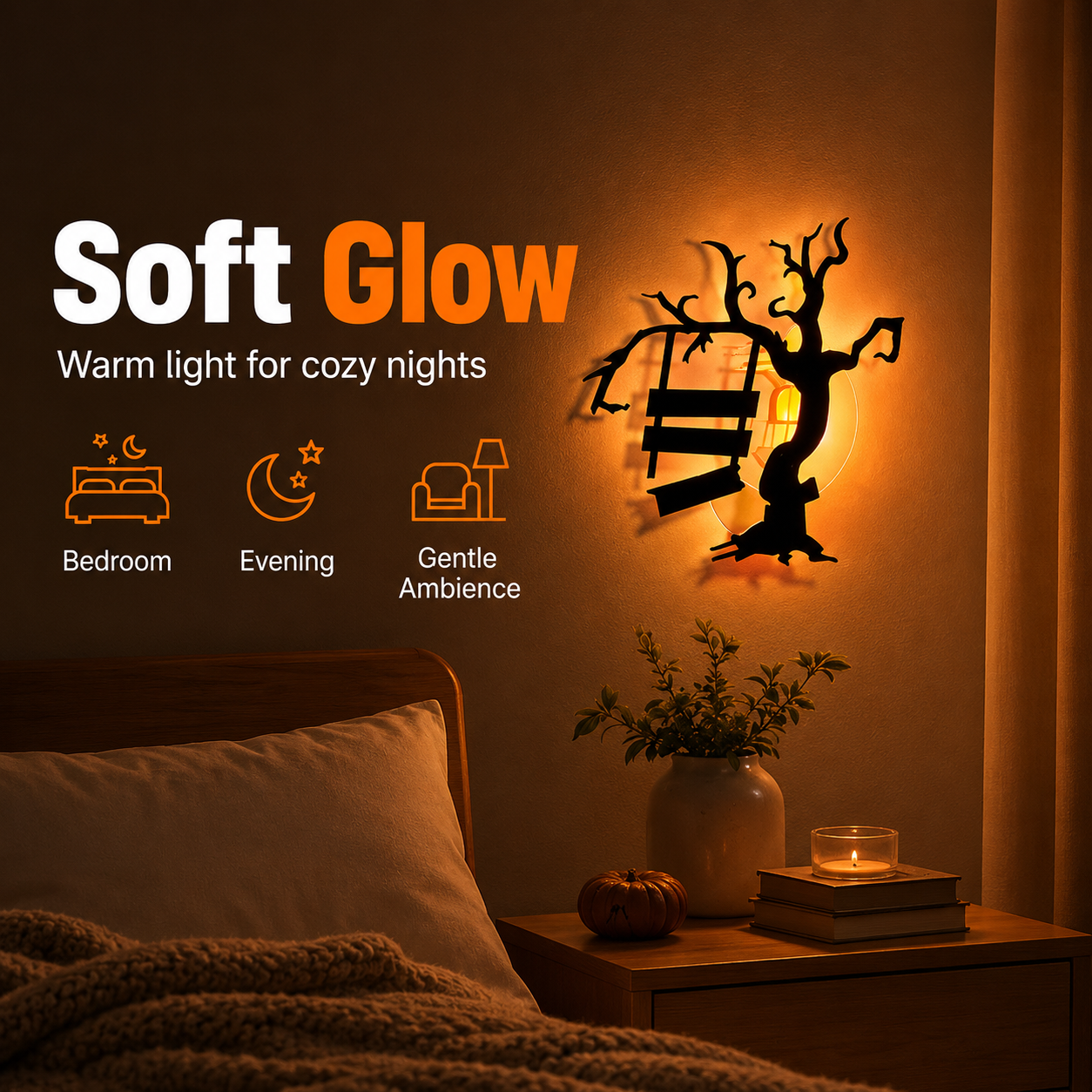 🥳2026 HOT SALE🥳💞50K+ SOLD!🎃👻 50% OFF! Halloween Glow in Dark Wall Stickers – LED glow, peel & stick, 3D silhouette thumbnail 3
