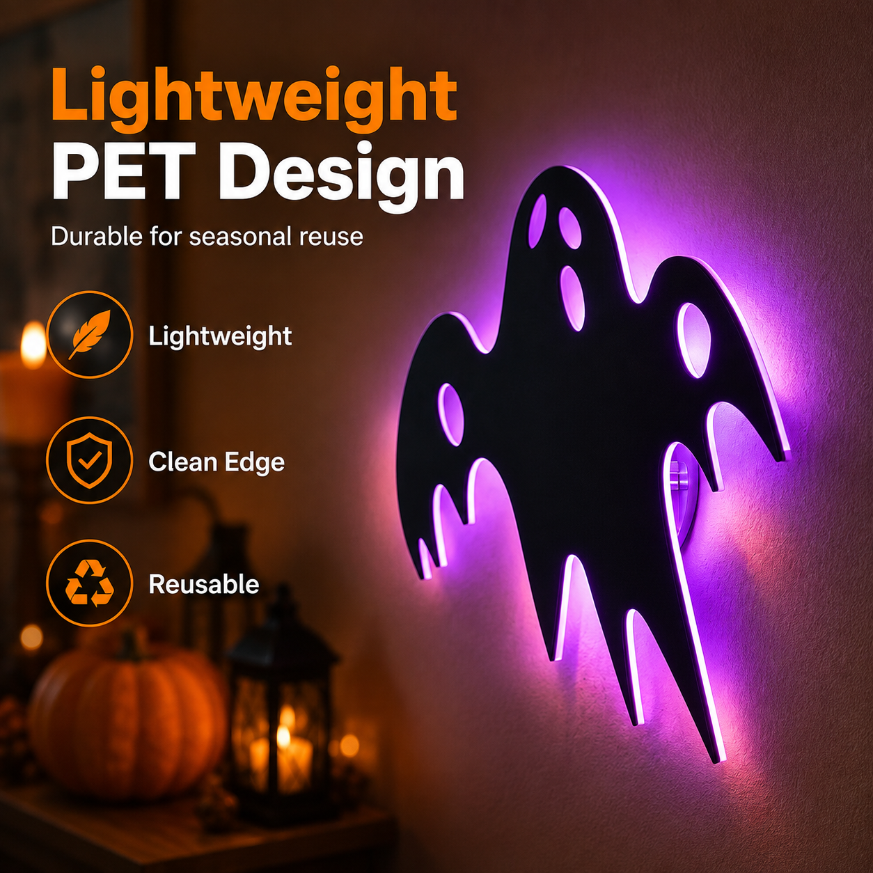 🥳2026 HOT SALE🥳💞50K+ SOLD!🎃👻 50% OFF! Halloween Glow in Dark Wall Stickers – LED glow, peel & stick, 3D silhouette thumbnail 6