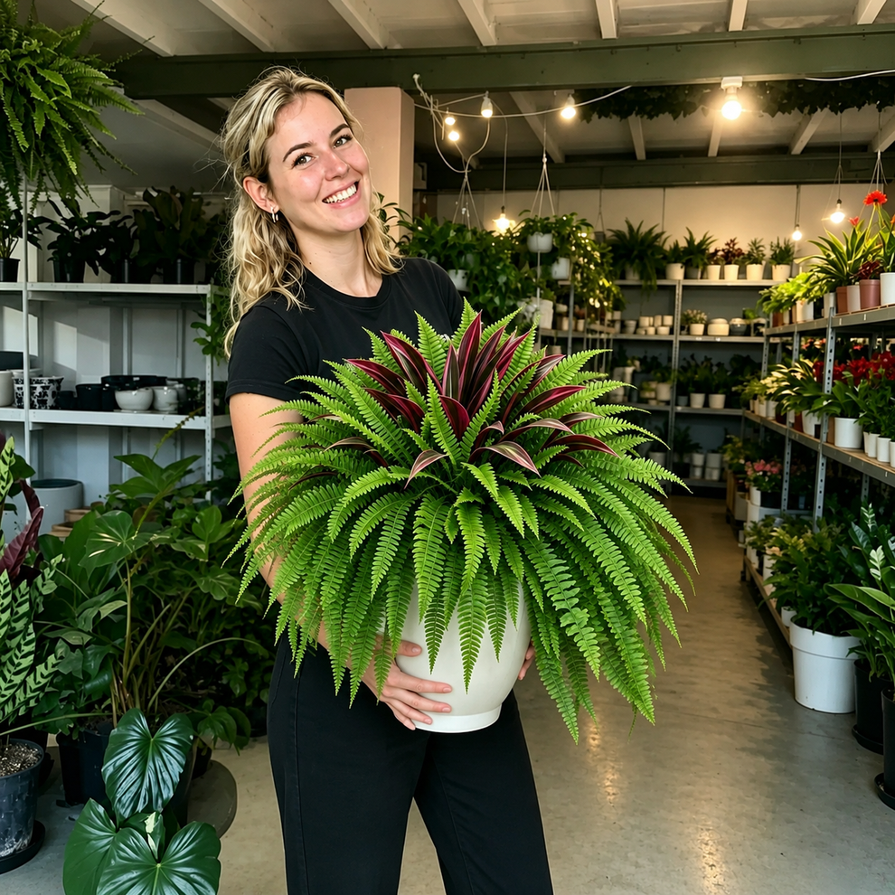 🔥LAST DAY SPECIAL 50% 🌿UV-Resistant Artificial Fern & Red Dracaena Decorative Plants – Full, Lush & Fade-Resistant! thumbnail 2