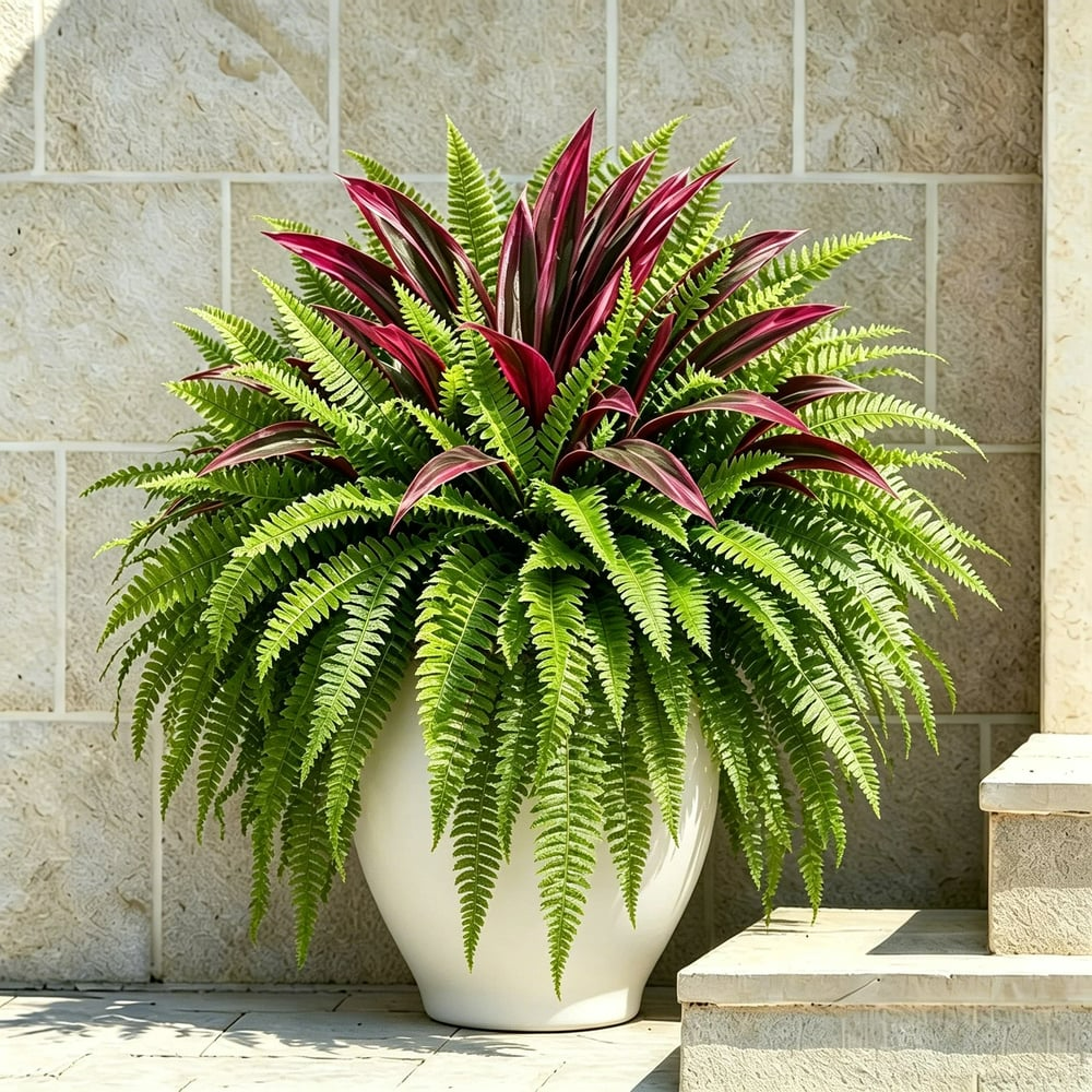 🔥LAST DAY SPECIAL 50% 🌿UV-Resistant Artificial Fern & Red Dracaena Decorative Plants – Full, Lush & Fade-Resistant! thumbnail 7
