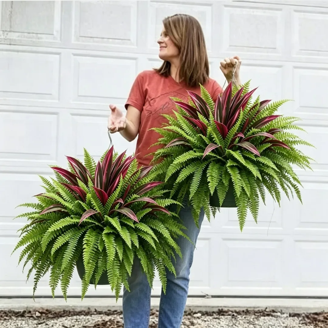 🔥LAST DAY SPECIAL 50% 🌿UV-Resistant Artificial Fern & Red Dracaena Decorative Plants – Full, Lush & Fade-Resistant! thumbnail 6