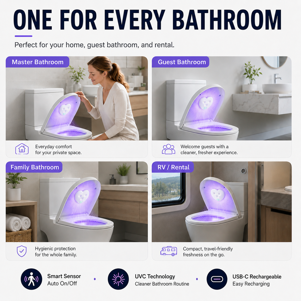 🥳2026 HOT SALE🥳💞50K+ SOLD!🚽Smart Automatic UVC Toilet Hygiene Light – 50% OFF🚽 thumbnail 7