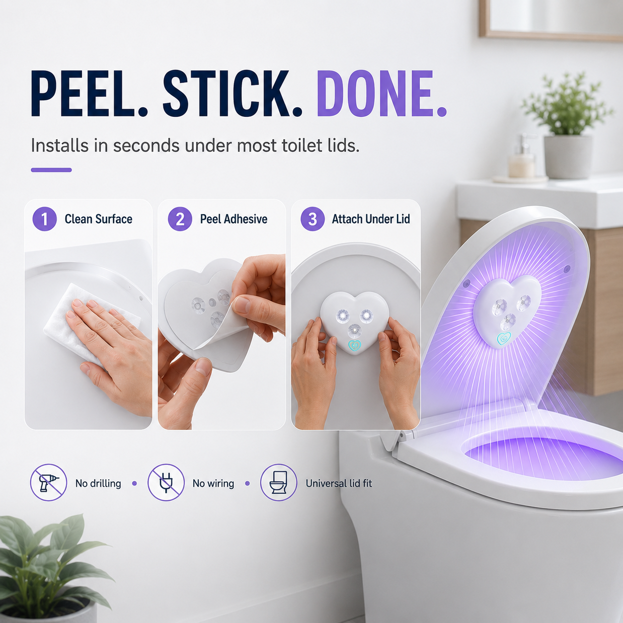 🥳2026 HOT SALE🥳💞50K+ SOLD!🚽Smart Automatic UVC Toilet Hygiene Light – 50% OFF🚽 thumbnail 4