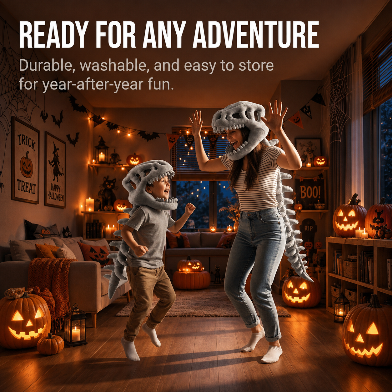 🎃 2026 HALLOWEEN SALE🎃💞56K+ SOLD!💛✨ 50% OFF! 🦕 3D Dinosaur Skeleton Costume 🦖💀 thumbnail 7