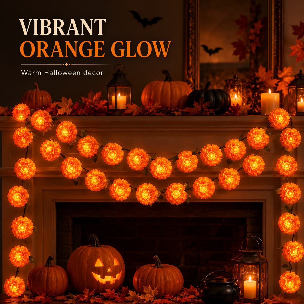 🎃✨ 60% OFF! LED Marigold Lights for Halloween – Sparkling Floral Garland for Autumn Decoration, Porch and Home 🧡🌼 thumbnail 8