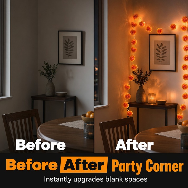 🎃✨ 60% OFF! LED Marigold Lights for Halloween – Sparkling Floral Garland for Autumn Decoration, Porch and Home 🧡🌼 thumbnail 9