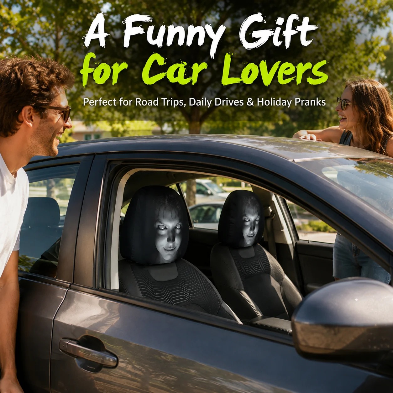 🔥HOT SALE 60% OFF😆 Funny Cartoon Car Headrest Covers – 2PCS Universal Fit 🚗 thumbnail 4