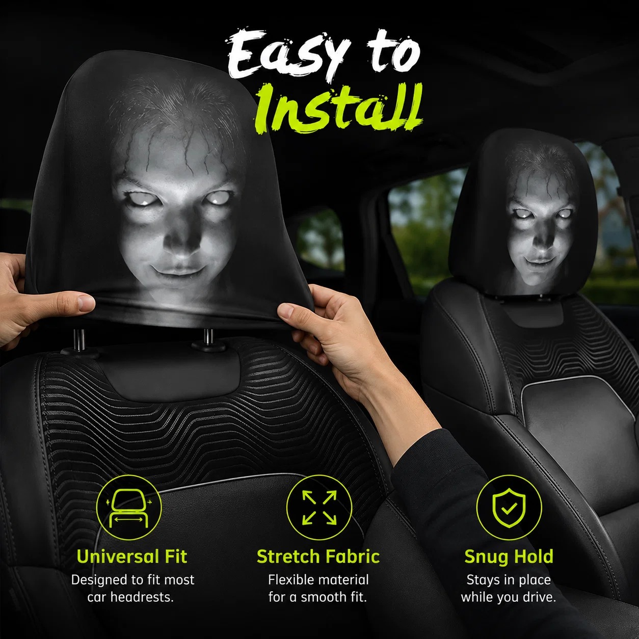 🔥HOT SALE 60% OFF😆 Funny Cartoon Car Headrest Covers – 2PCS Universal Fit 🚗 thumbnail 5