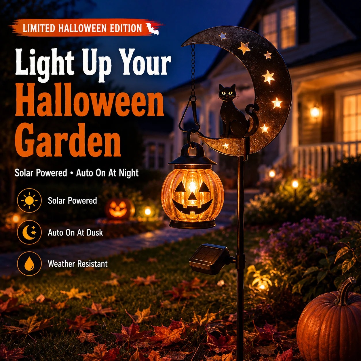 🔥 55% OFF TODAY 👻 Solar Halloween Garden Stake Light with Black Cat & Pumpkin thumbnail 2