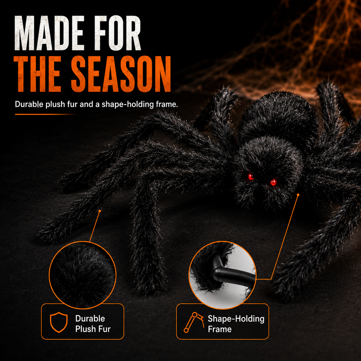 🕷️ Giant Halloween Spider Yard Decoration – Creepy Porch & Yard Decor ✨ thumbnail 8