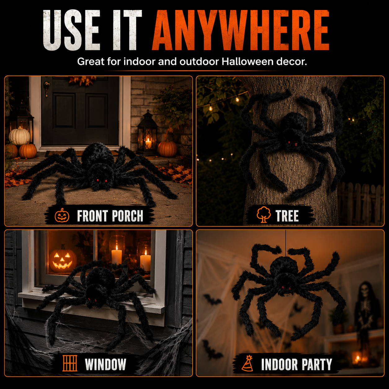 🕷️ Giant Halloween Spider Yard Decoration – Creepy Porch & Yard Decor ✨ thumbnail 7
