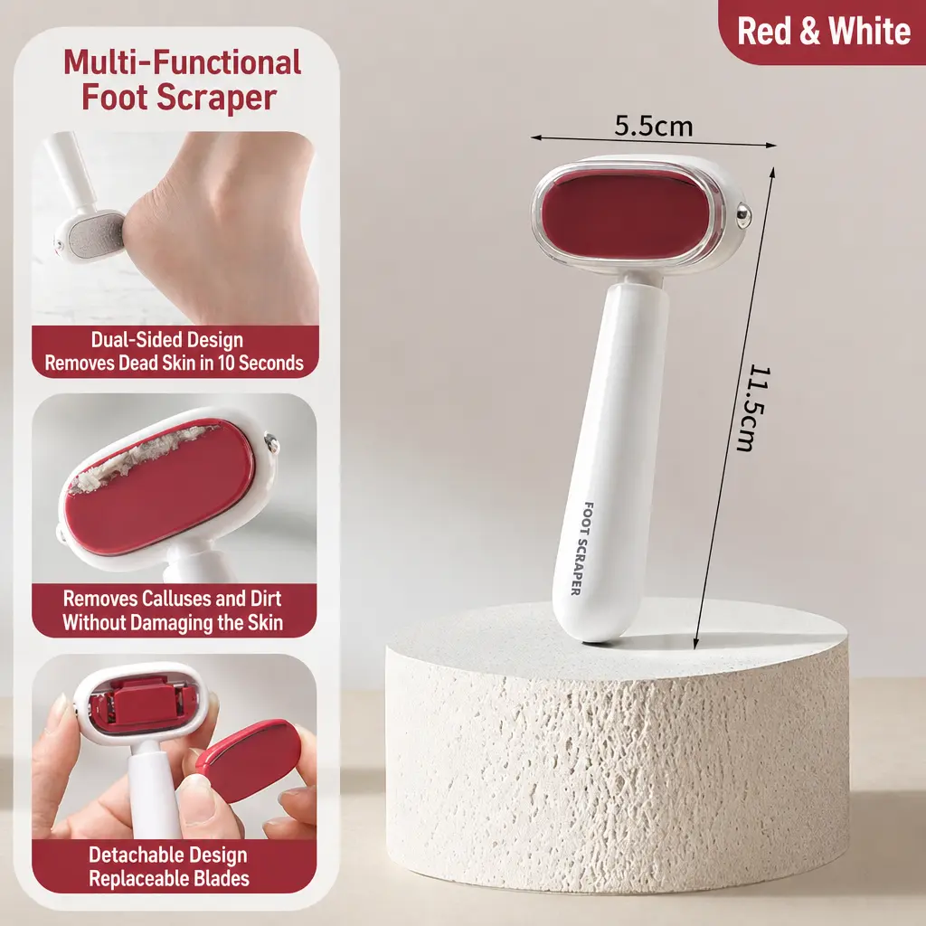 Dual-Sided Foot Callus Remover, Replaceable Stainless Steel Blade Foot Scraper 🦶 thumbnail 6