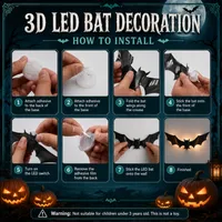 🦇LIMITED-TIME 50% OFF! ⏰Spooky 3D Bat LED Wall Light, Halloween Indoor Outdoor Wall Decoration Light👻 thumbnail 6