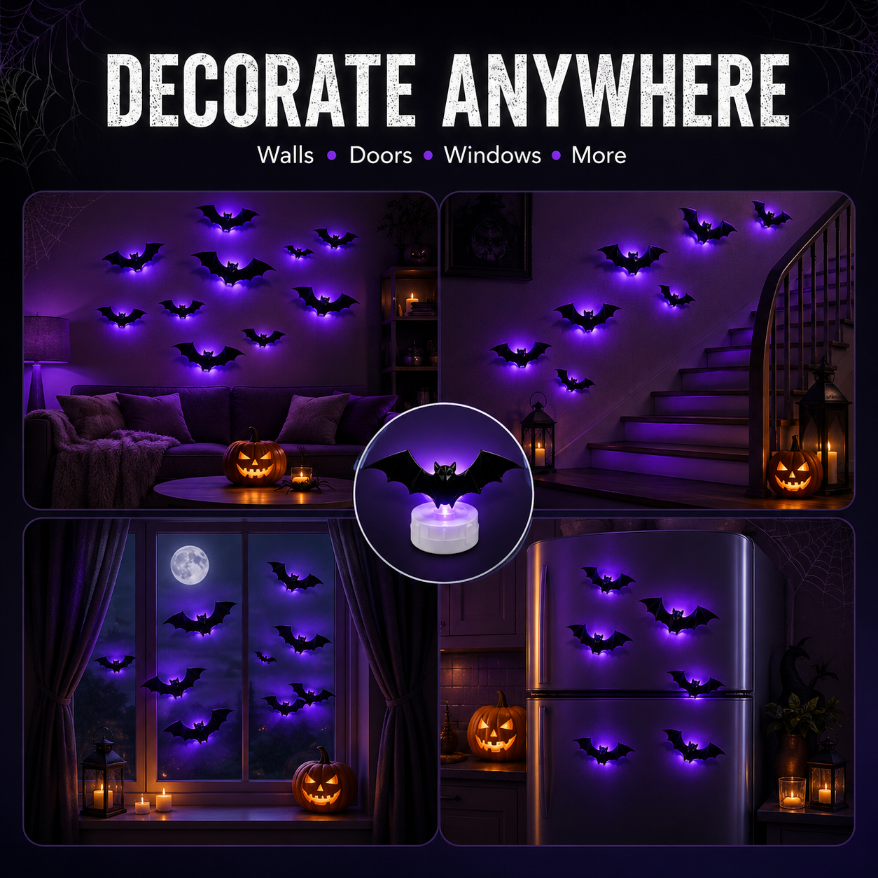 🦇LIMITED-TIME 50% OFF! ⏰Spooky 3D Bat LED Wall Light, Halloween Indoor Outdoor Wall Decoration Light👻 thumbnail 3