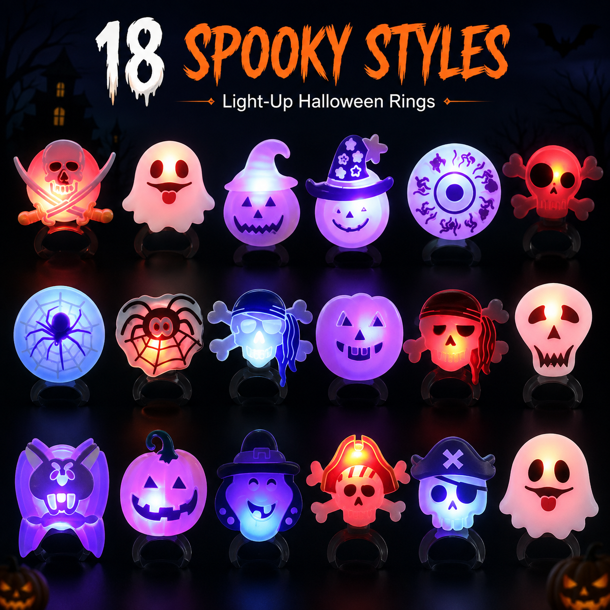 🔥🎃Spooky Season Hot Sale 50% OFF‼️✨LED Light Halloween Glowing Ring 💍| Flashing Light‑Up Party Favor for Halloween 🎃 thumbnail 4