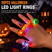 🔥🎃Spooky Season Hot Sale 50% OFF‼️✨LED Light Halloween Glowing Ring 💍| Flashing Light‑Up Party Favor for Halloween 🎃 thumbnail 6