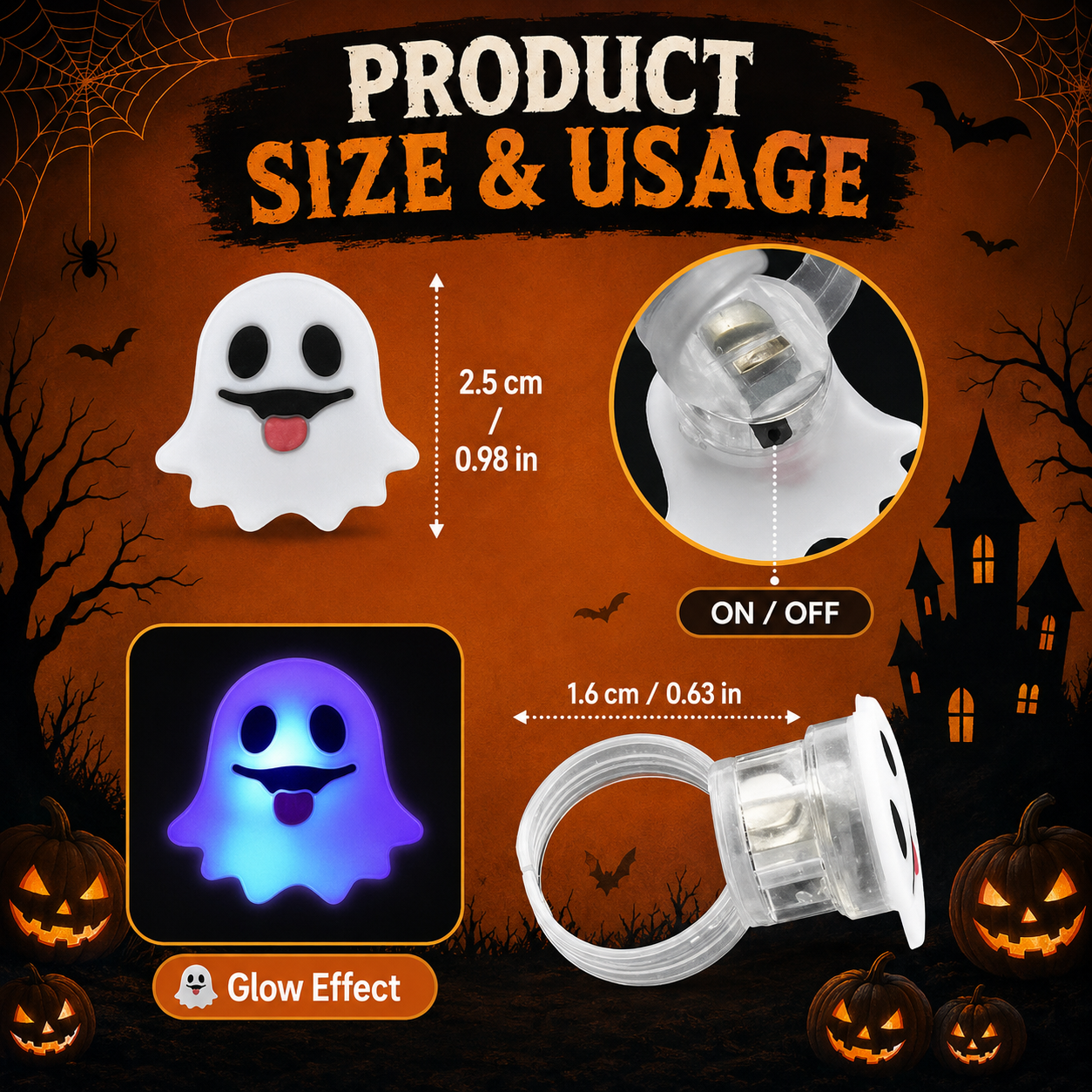 🔥🎃Spooky Season Hot Sale 50% OFF‼️✨LED Light Halloween Glowing Ring 💍| Flashing Light‑Up Party Favor for Halloween 🎃 thumbnail 8