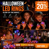 🔥🎃Spooky Season Hot Sale 50% OFF‼️✨LED Light Halloween Glowing Ring 💍| Flashing Light‑Up Party Favor for Halloween 🎃 thumbnail 3