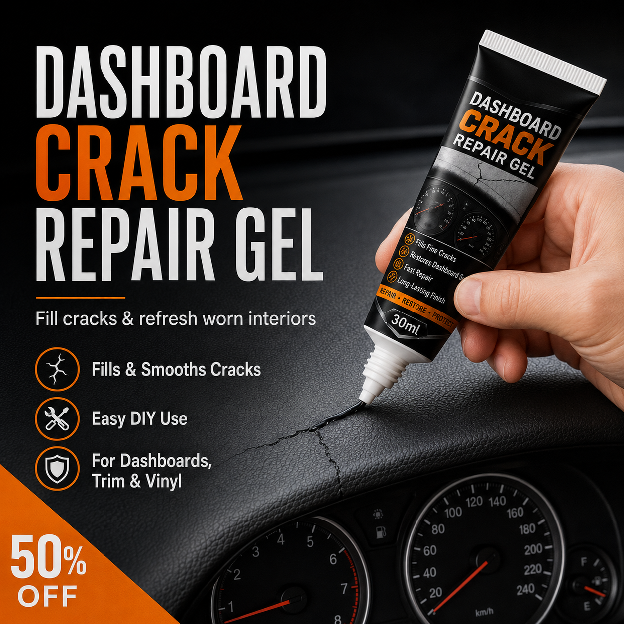 🚗 2026 Dashboard Crack Repair Gel – Fill Cracks & Refresh Worn Car Interiors | 50% OFF - Image 1