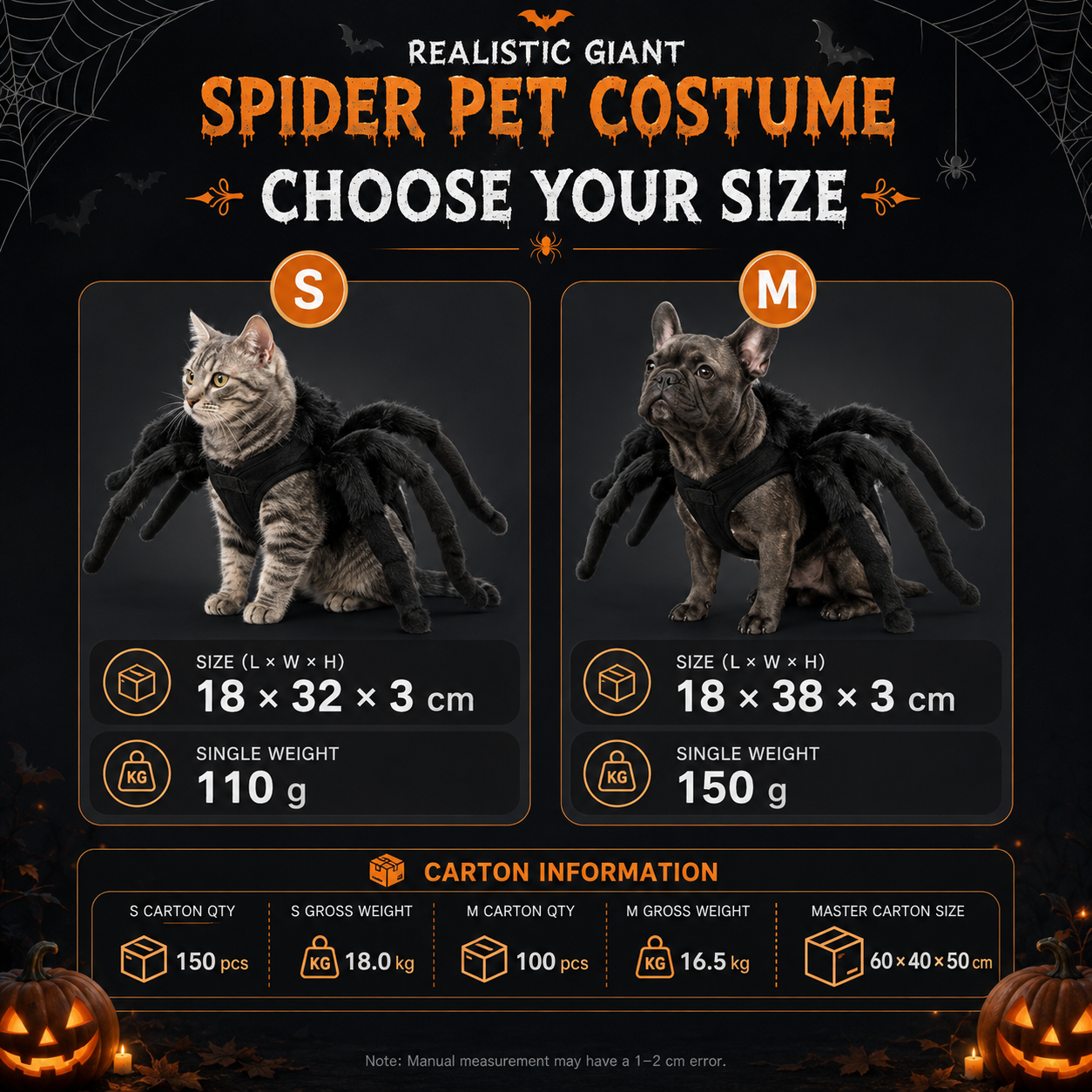 🎃 2026 HALLOWEEN SALE🎃💞56K+ SOLD!🕷️ Spider Halloween Costume for Pets: Scary Plush Outfit for Dogs or Cats 🎃 thumbnail 7