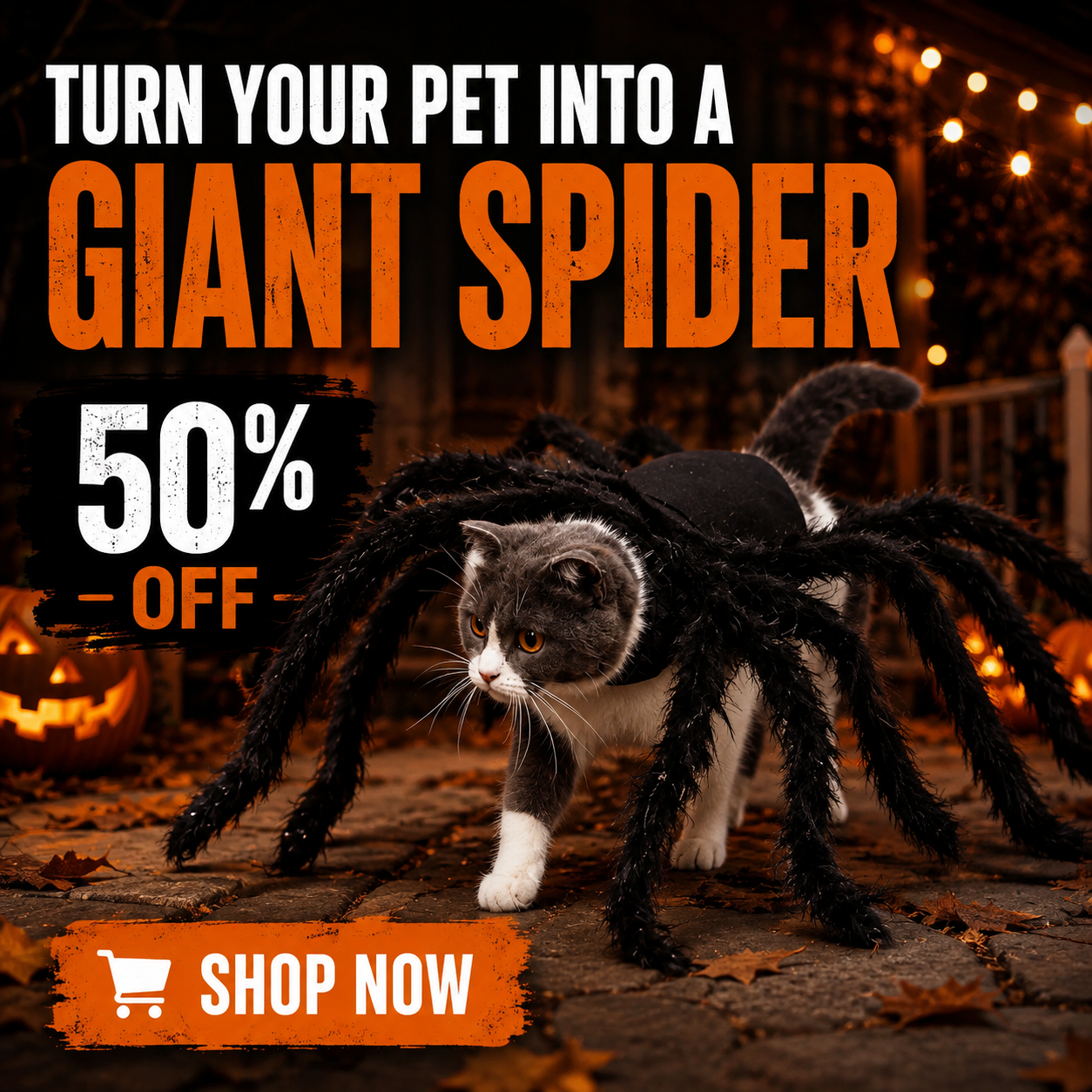 🎃 2026 HALLOWEEN SALE🎃💞56K+ SOLD!🕷️ Spider Halloween Costume for Pets: Scary Plush Outfit for Dogs or Cats 🎃 - Image 1