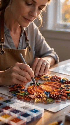 Autumn pumpkin diamond painting wreath kit