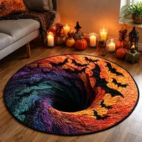 🎃3D Haunted Staircase Round -Rug – Spooky Halloween Optical Illusion🎉 thumbnail 13