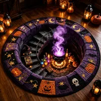 🎃3D Haunted Staircase Round -Rug – Spooky Halloween Optical Illusion🎉 thumbnail 21