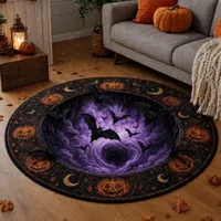🎃3D Haunted Staircase Round -Rug – Spooky Halloween Optical Illusion🎉 thumbnail 24