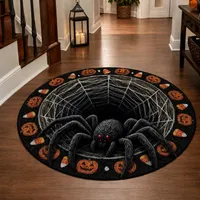 🎃3D Haunted Staircase Round -Rug – Spooky Halloween Optical Illusion🎉 thumbnail 25