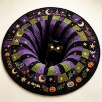 🎃3D Haunted Staircase Round -Rug – Spooky Halloween Optical Illusion🎉 thumbnail 26