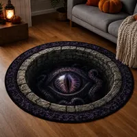 🎃3D Haunted Staircase Round -Rug – Spooky Halloween Optical Illusion🎉 thumbnail 37