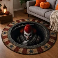 🎃3D Haunted Staircase Round -Rug – Spooky Halloween Optical Illusion🎉 thumbnail 38