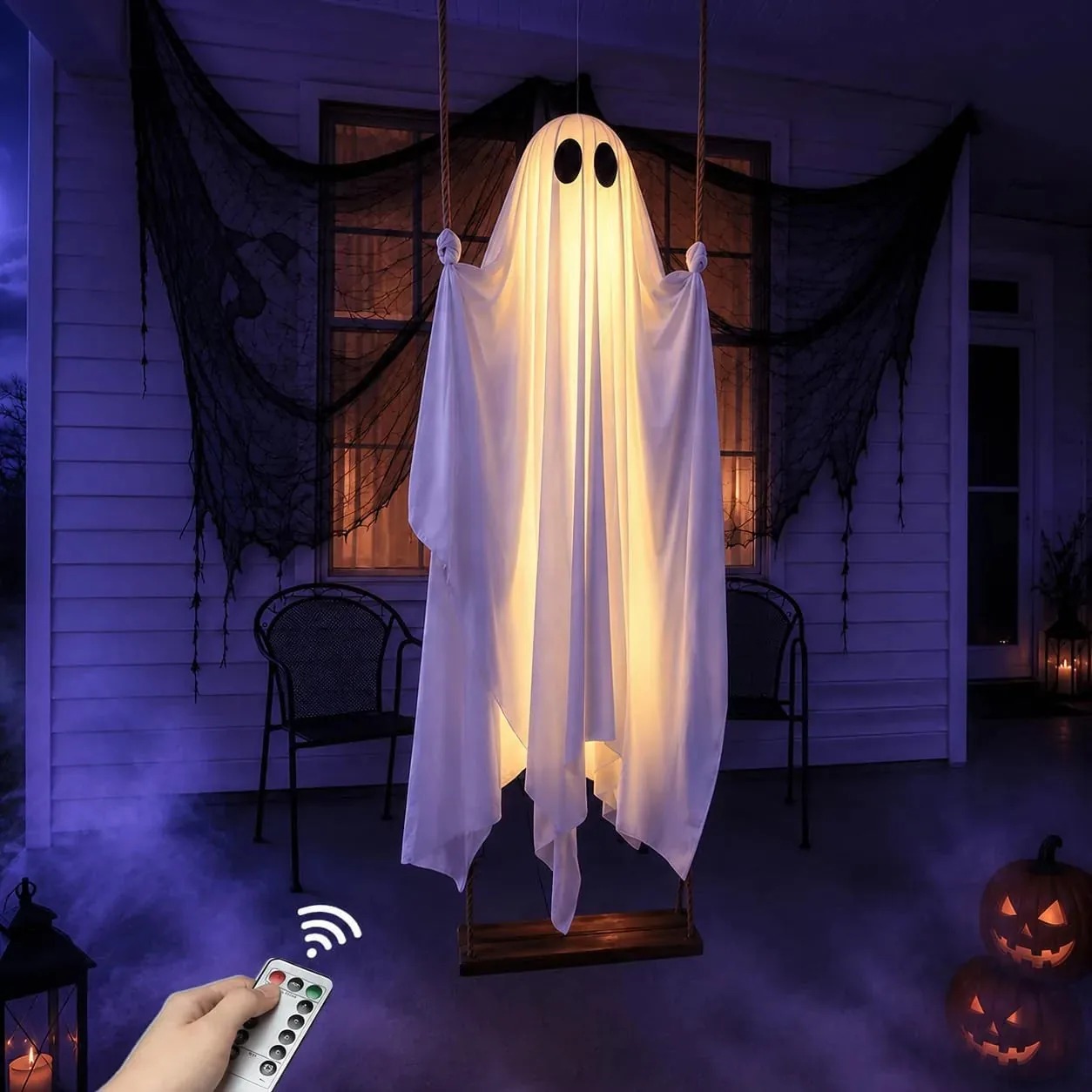 🎄👻 ✨ 60,000+ Sold — LED Swinging Ghost Halloween Decoration thumbnail 3