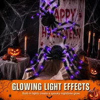 🔥🎃Spooky Season Hot Sale 60% OFF‼️🕷️ Hairy Spider with a Large Web – Outdoor Decoration for Halloween🎃 thumbnail 3