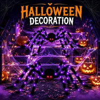 🔥🎃Spooky Season Hot Sale 60% OFF‼️🕷️ Hairy Spider with a Large Web – Outdoor Decoration for Halloween🎃 thumbnail 6