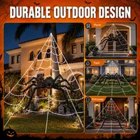 🔥🎃Spooky Season Hot Sale 60% OFF‼️🕷️ Hairy Spider with a Large Web – Outdoor Decoration for Halloween🎃 thumbnail 5
