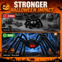 🔥🎃Spooky Season Hot Sale 60% OFF‼️🕷️ Hairy Spider with a Large Web – Outdoor Decoration for Halloween🎃 thumbnail 3