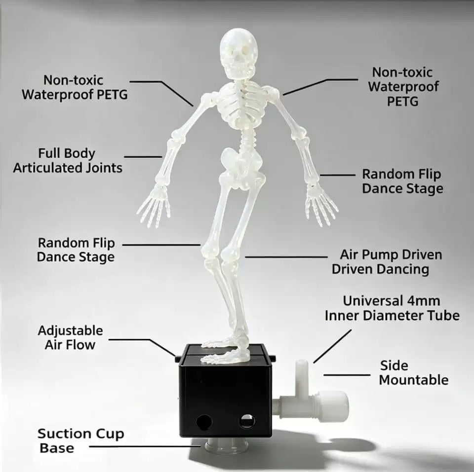 Air-Powered Dancing Skeleton Aquarium Ornament feature 2