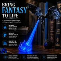 🔥 HOT SALE 🐉| 3D Fire-Breathing Dragon LED Display – Fantasy Bookshelf Decor with Glowing Flame thumbnail 1