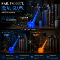🔥 HOT SALE 🐉| 3D Fire-Breathing Dragon LED Display – Fantasy Bookshelf Decor with Glowing Flame thumbnail 3