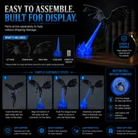 🔥 HOT SALE 🐉| 3D Fire-Breathing Dragon LED Display – Fantasy Bookshelf Decor with Glowing Flame thumbnail 5