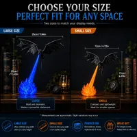🔥 HOT SALE 🐉| 3D Fire-Breathing Dragon LED Display – Fantasy Bookshelf Decor with Glowing Flame thumbnail 6