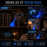 🔥 HOT SALE 🐉| 3D Fire-Breathing Dragon LED Display – Fantasy Bookshelf Decor with Glowing Flame thumbnail 7