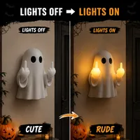 👻 Cute by Day. Rude by Night🎃👻 Spooky Ghost Middlefinget Wall Light 💡 — Up to 60% OFF ‼️ thumbnail 4