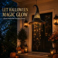 🔥 Last Day 50% OFF🔥🎩Lighted Witch Hat Hanging Chime thumbnail 2